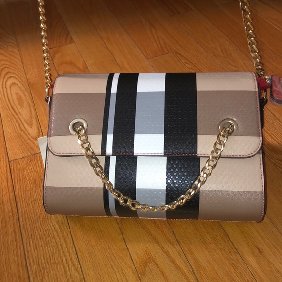 Crossbody plaid with gold purse - Picture 2 of 3
